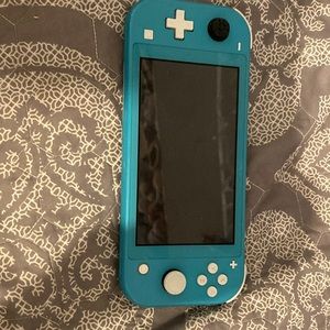 A teal Nintendo switch lite